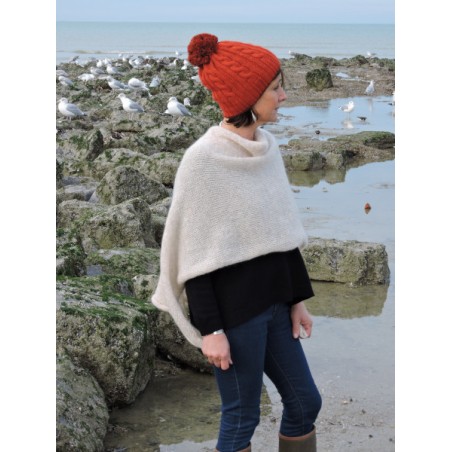 Poncho beige en laine | Madame Framboise Poncho beige en laine | Madame Framboise