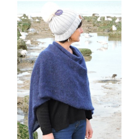 Poncho bleu en laine | Madame Framboise Poncho bleu en laine | Madame Framboise