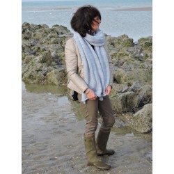 Large grey blue woollen scarf | Madame Framboise