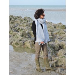 Large grey blue woollen scarf | Madame Framboise