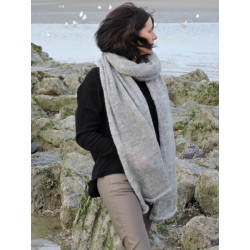 Large grey woollen scarf | Madame Framboise