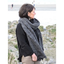 Grande écharpe gris chiné en laine | Madame Framboise