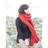 Large red woollen scarf