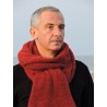 Large red woollen scarf