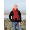 Large red woollen scarf