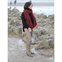 Large bordeau woollen scarf | Madame Framboise