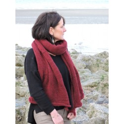 Large bordeau woollen scarf | Madame Framboise