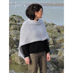 Poncho gris en laine | Madame Framboise