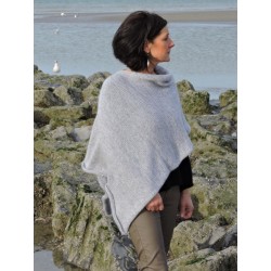 Poncho gris en laine | Madame Framboise