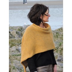 Poncho moutarde en laine | Madame Framboise