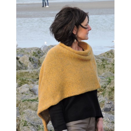 Mustard woollen poncho | Madame Framboise 