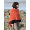 Orange woollen poncho