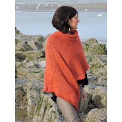 Poncho orange en laine