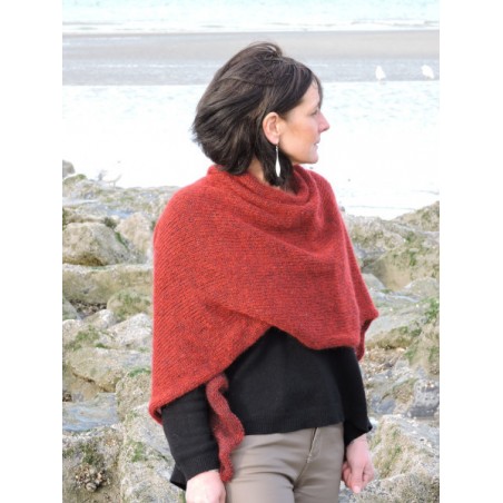 Poncho rouge en laine | Madame Framboise
