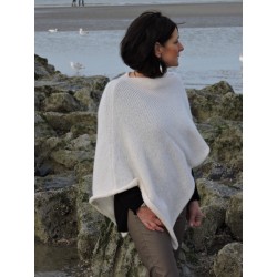Poncho blanc en laine | Madame Framboise