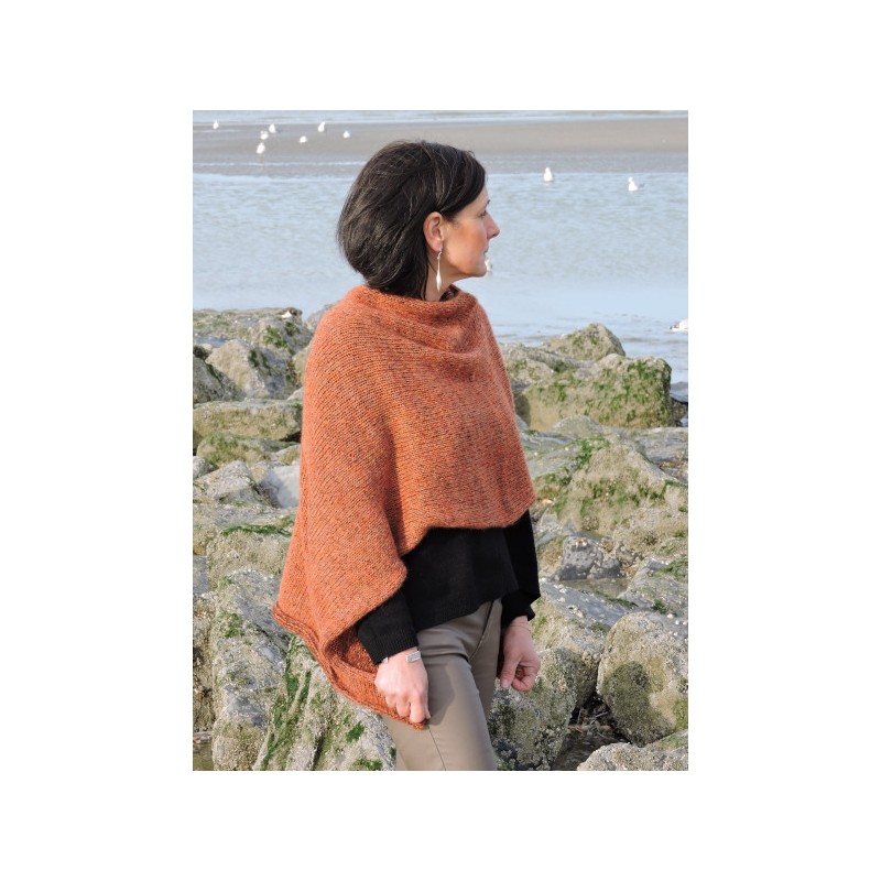 Poncho rouille en laine | Madame Framboise