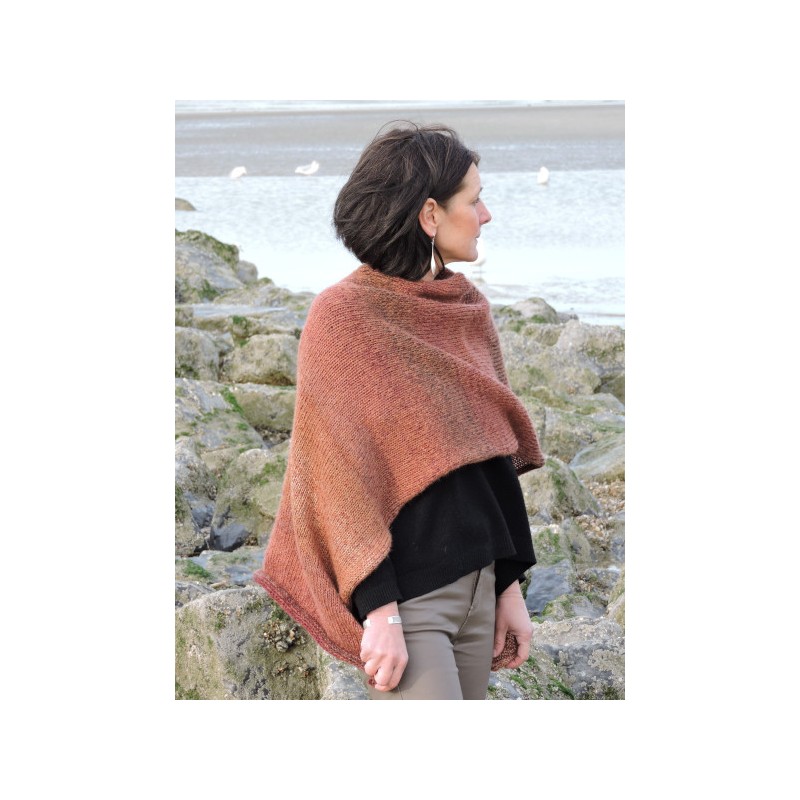 Poncho terracotta en laine | Madame Framboise