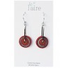 Boucles d'oreilles en papier rouille fuchsia et gris | Madame Framboise
