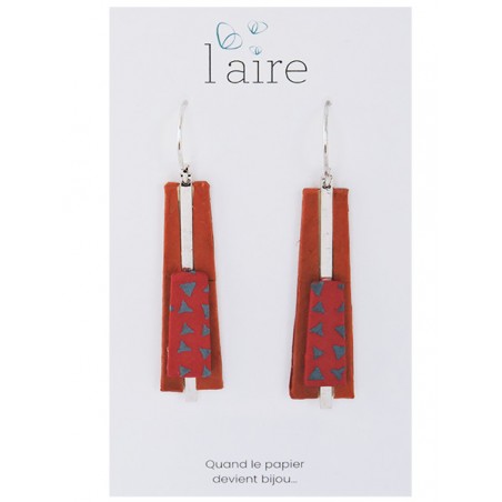 Boucles d'oreilles en papier rouille fuchsia et gris | Madame Framboise Boucles d'oreilles en papier rouille fuchsia et gris | Madame Framboise