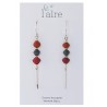 Boucles d'oreilles en papier rouille fuchsia et gris | Madame Framboise