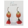Boucles d'oreilles en papier rouille et fuchsia | Madame Framboise