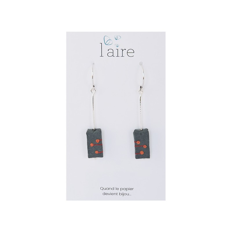 Boucles d'oreilles en papier gris | Madame Framboise