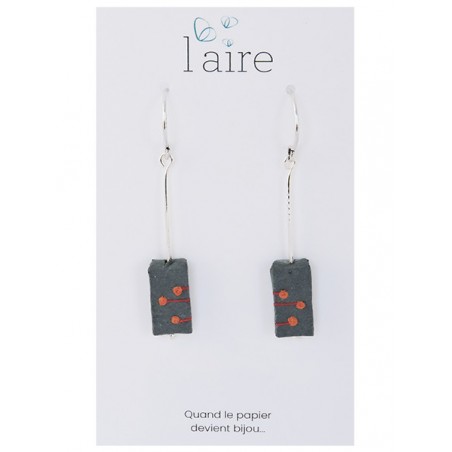 Boucles d'oreilles en papier gris | Madame Framboise Boucles d'oreilles en papier gris | Madame Framboise