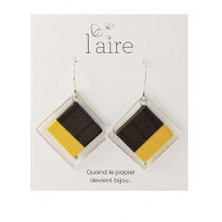 Boucles d'oreilles en papier jaune | Madame Framboise