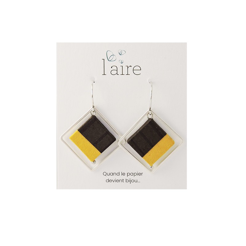 Boucles d'oreilles en papier jaune | Madame Framboise