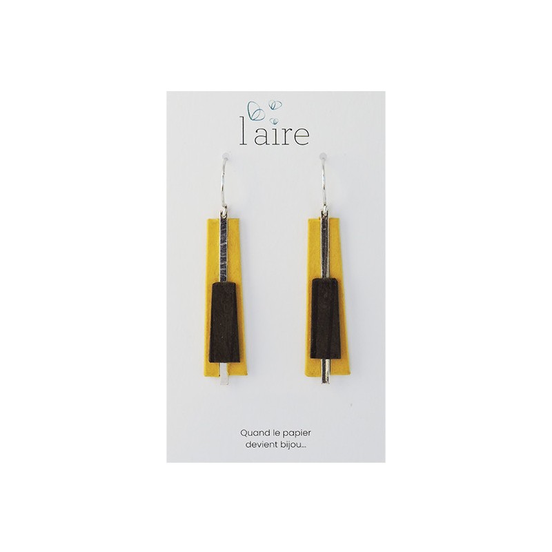 Boucles d'oreilles en papier jaune | Madame Framboise