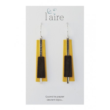 Boucles d'oreilles en papier jaune | Madame Framboise Boucles d'oreilles en papier jaune | Madame Framboise