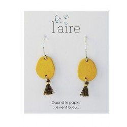 Boucles d'oreilles en papier jaune | Madame Framboise