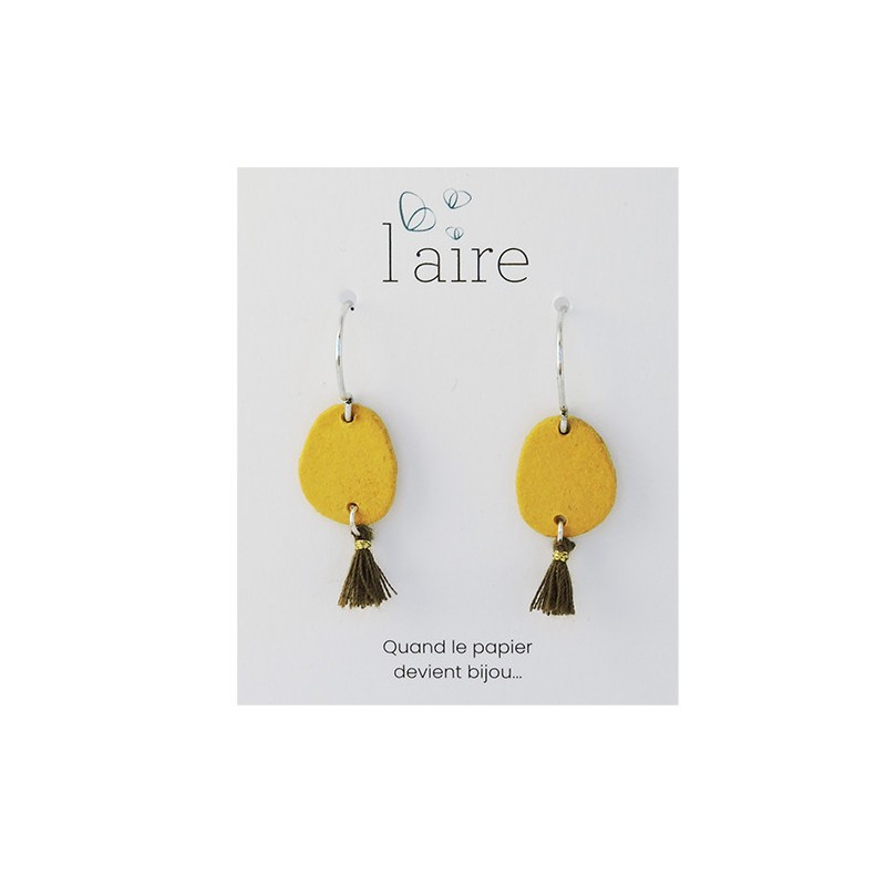 Boucles d'oreilles en papier jaune | Madame Framboise