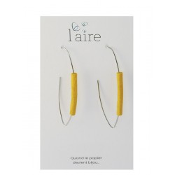 Boucles d'oreilles en papier jaune | Madame Framboise