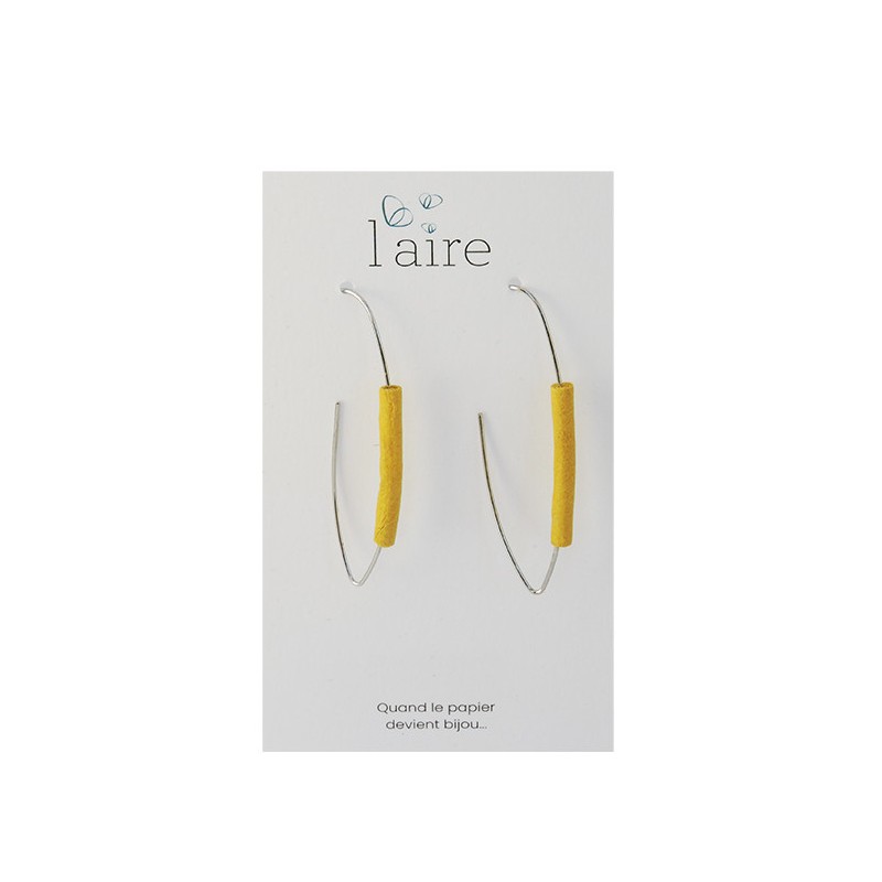 Boucles d'oreilles en papier jaune | Madame Framboise