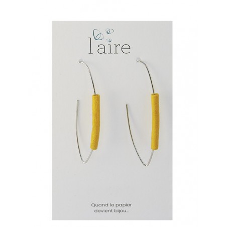 Boucles d'oreilles en papier jaune | Madame Framboise Boucles d'oreilles en papier jaune | Madame Framboise