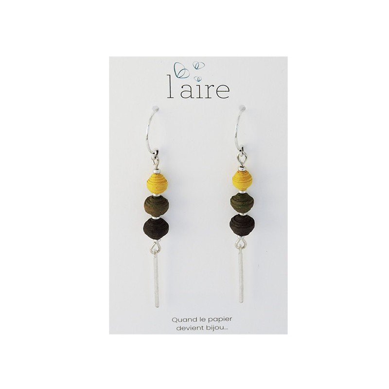 Boucles d'oreilles en papier jaune | Madame Framboise