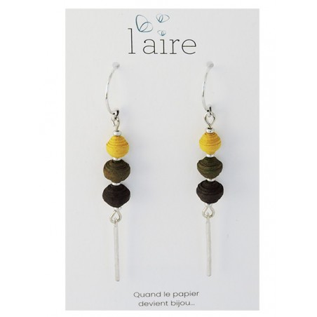 Boucles d'oreilles en papier jaune | Madame Framboise Boucles d'oreilles en papier jaune | Madame Framboise