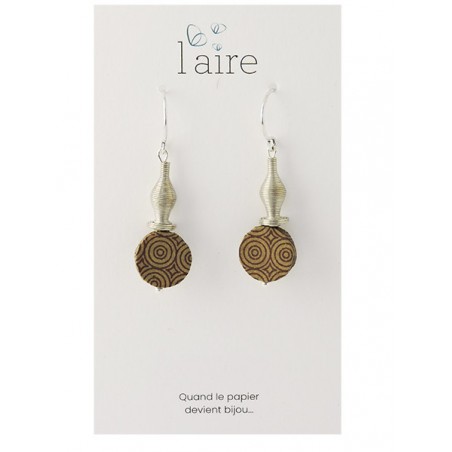 Boucles d'oreilles en papier kaki | Madame Framboise Boucles d'oreilles en papier kaki | Madame Framboise