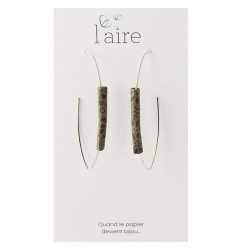 Boucles d'oreilles en papier kaki | Madame Framboise
