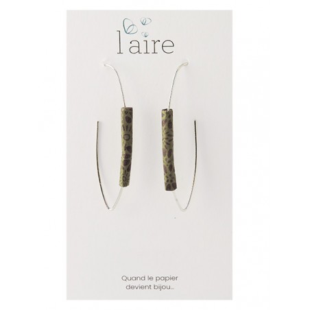 Boucles d'oreilles en papier kaki | Madame Framboise Boucles d'oreilles en papier kaki | Madame Framboise