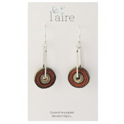 Boucles d'oreilles en papier kaki - 06