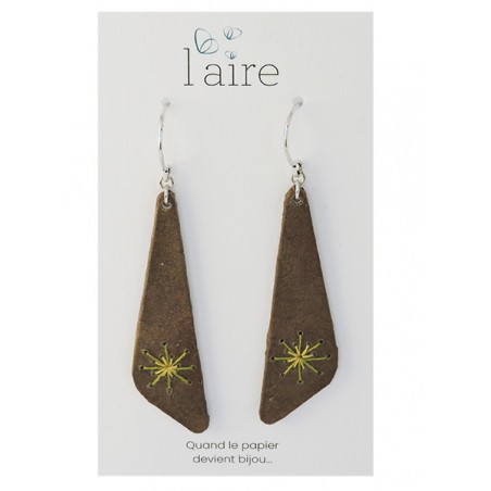 Boucles d'oreilles en papier kaki | Madame Framboise Boucles d'oreilles en papier kaki | Madame Framboise