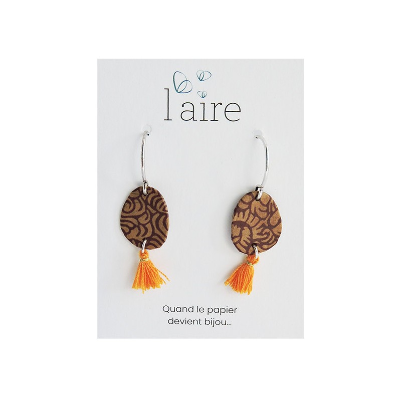 Boucles d'oreilles en papier savanne | Madame Framboise