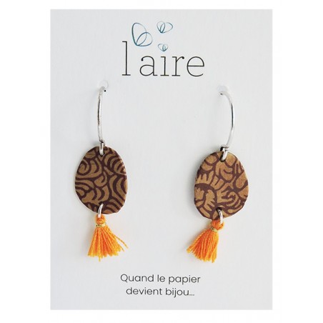 Boucles d'oreilles en papier savanne | Madame Framboise Boucles d'oreilles en papier savanne | Madame Framboise