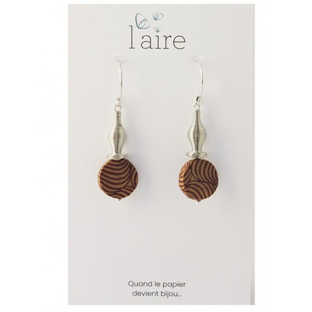Boucles d'oreilles en papier savanne | Madame Framboise Boucles d'oreilles en papier savanne | Madame Framboise