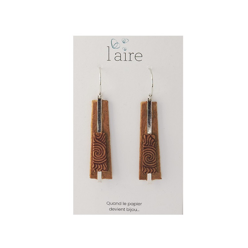 Boucles d'oreilles en papier savanne | Madame Framboise