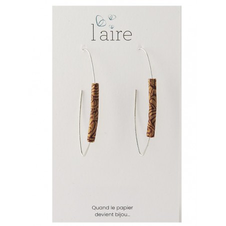 Boucles d'oreilles en papier savanne | Madame Framboise Boucles d'oreilles en papier savanne | Madame Framboise