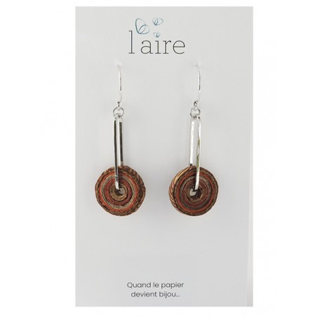 Boucles d'oreilles en papier savanne | Madame Framboise Boucles d'oreilles en papier savanne | Madame Framboise