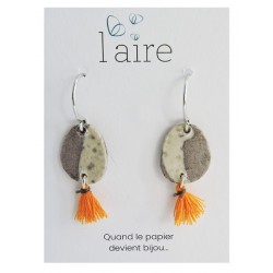 Boucles d'oreilles en papier blanc et gris | Madame Framboise